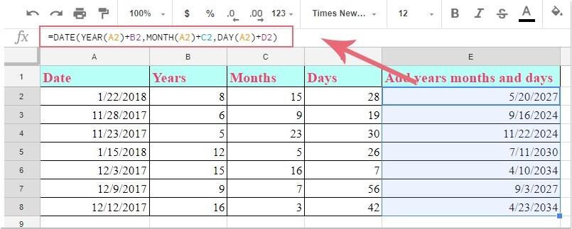 Hướng dẫn cách thêm ngày, tháng, năm vào Google Sheets